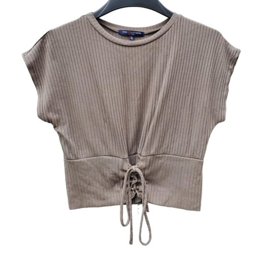 One Clothing Olive Green Cropped T-shirt